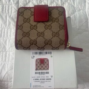 Gucci Brown and Red Signature Wallet
